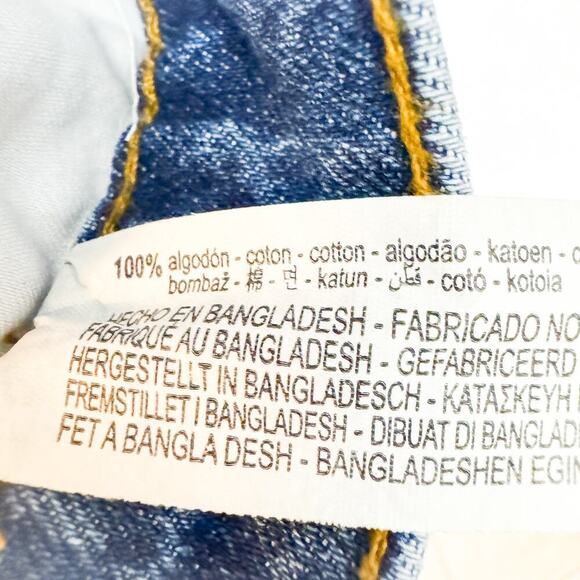 Zara Acid Wash Button Fly Straight Leg Denim Jeans Size 31 - Picture 7 of 8